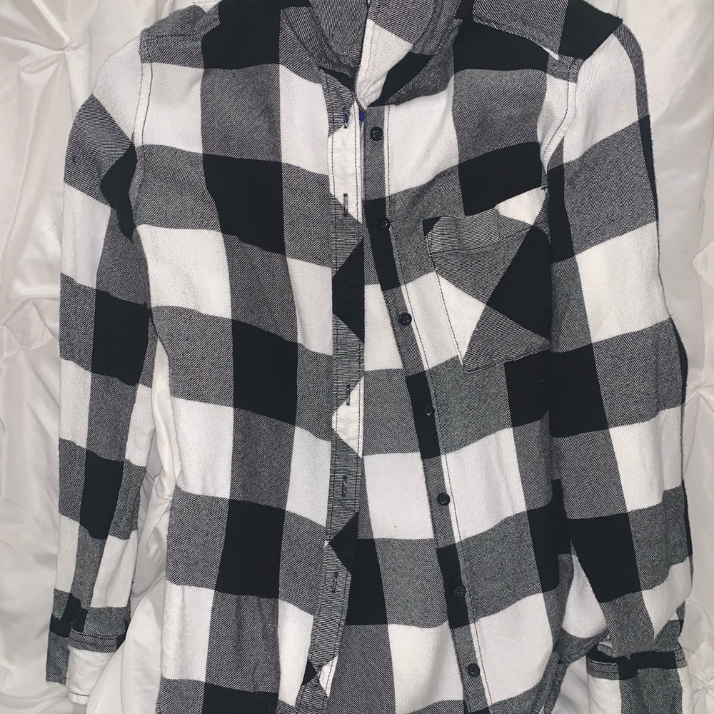 Black and white plaid flannel